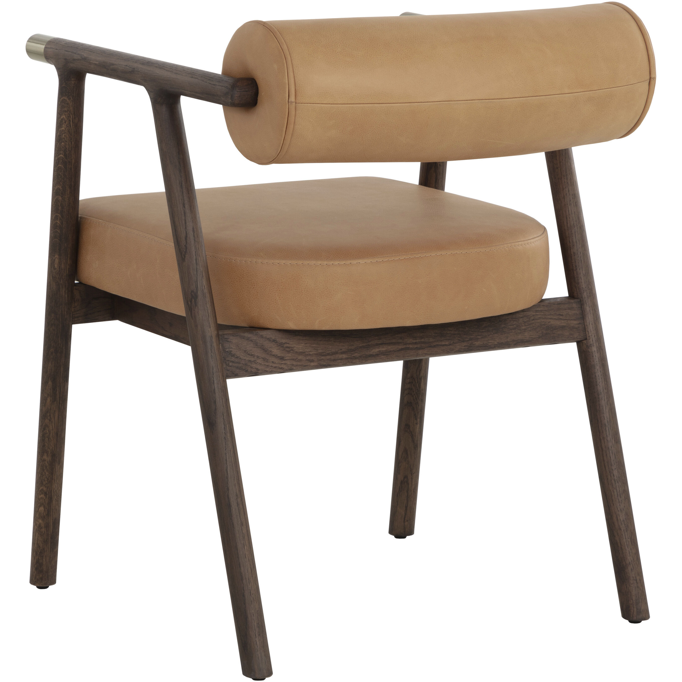 Sova Antique Brown / Sahara Camel Leather Dining Armchair